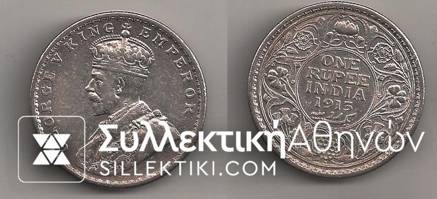 BRITISH INDIA 1 Rupee 1913 AXF